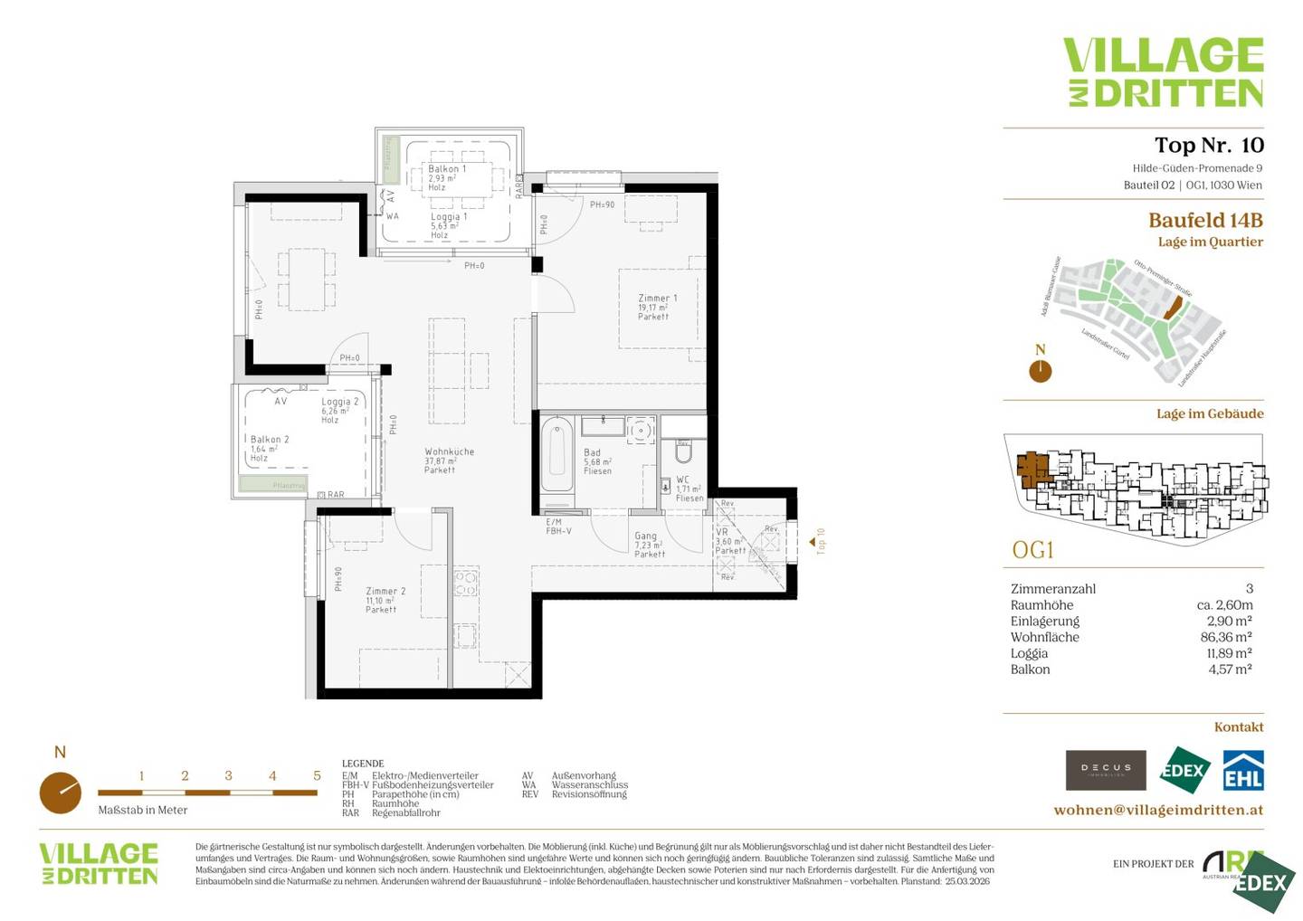 Newly built apartment with loggia