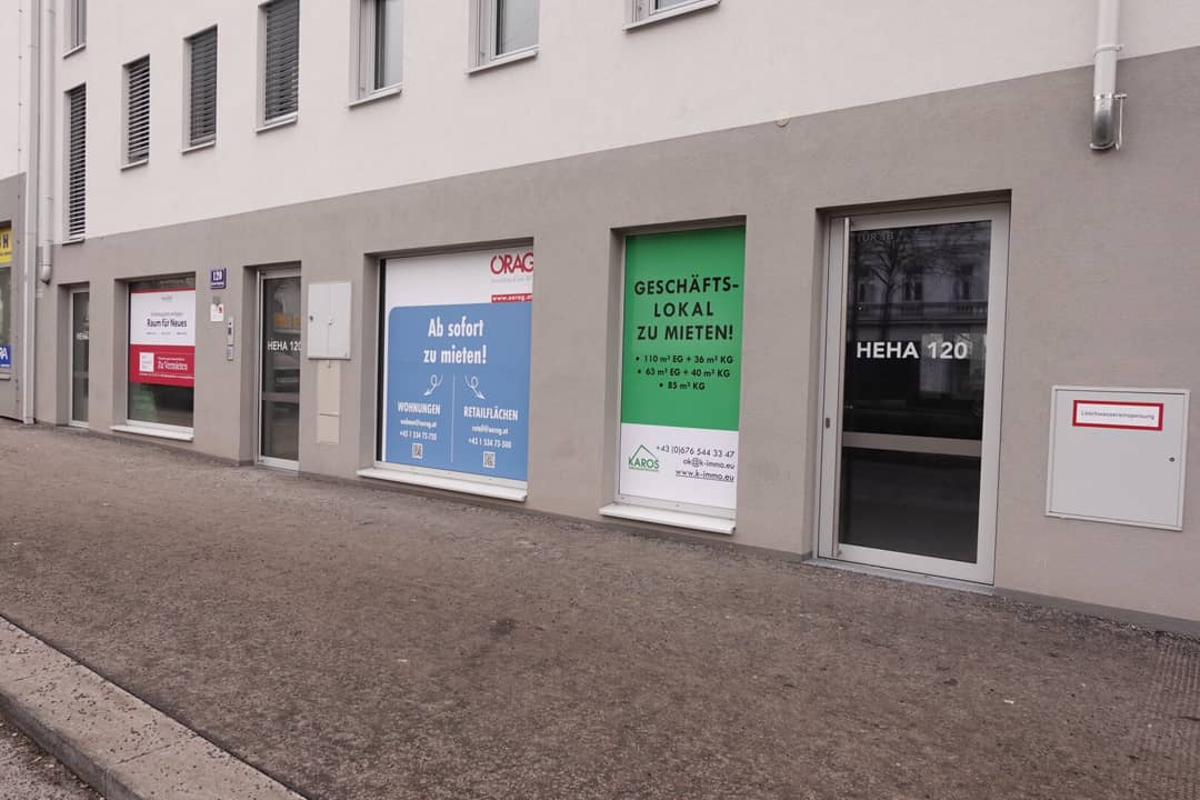63 m² Geschäftslokal + 40 m² Lager, ERSTBEZUG in Hernals, Wien