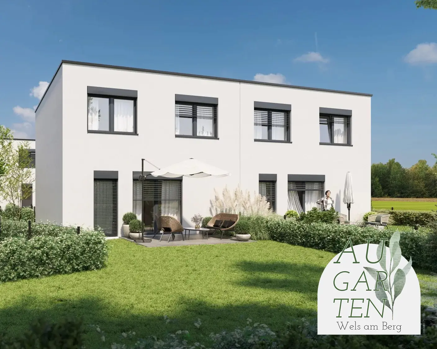 *AUGARTEN* Doppelhaushälfte mit 5- Zimmer Terrasse und großem Garten