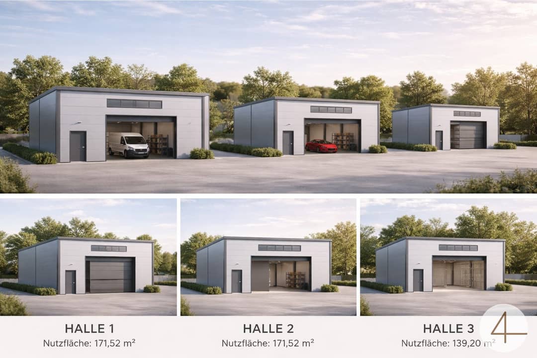 Vermietete Gewerbehallen in Strasshof an der Nordbahn, 3 Hallen