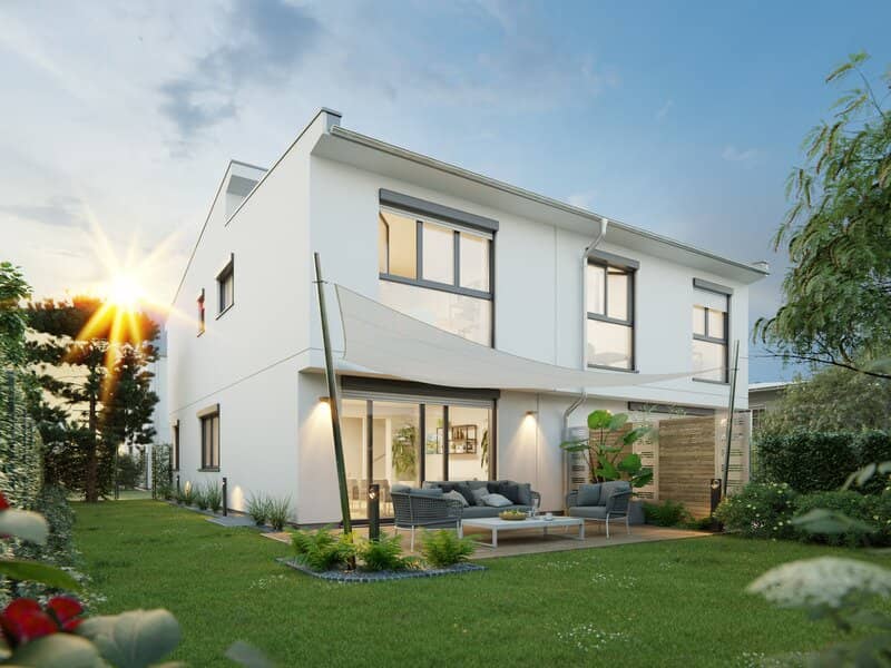 Doppelhaushälfte in Wien Floridsdorf–122 m² Wohnfläche, Balkon & Garten