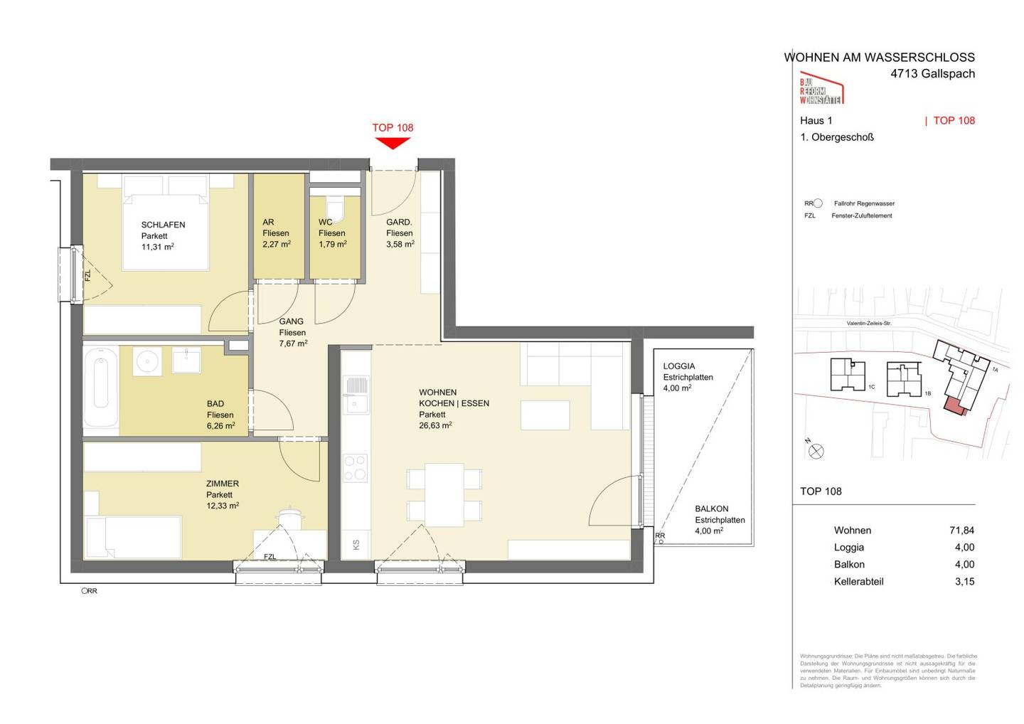 Wohnung Gallspach Zentrum nahe Wasserschloss