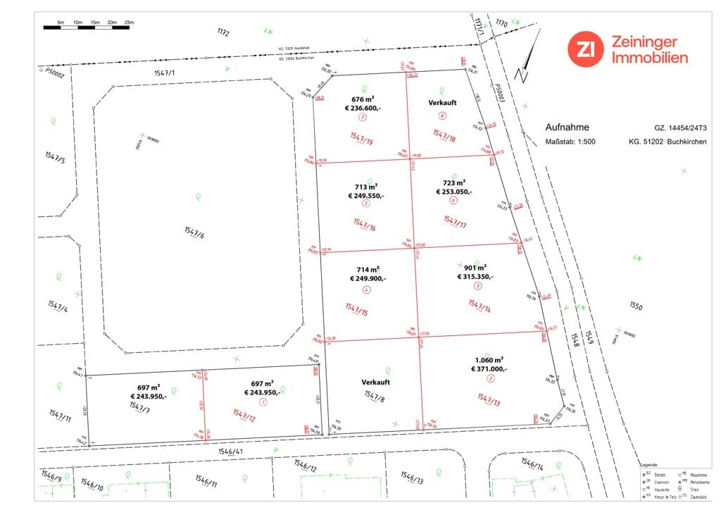 Baugrundstück in Buchkirchen ab 504 m² – Wohngebiet, zentrale Lage