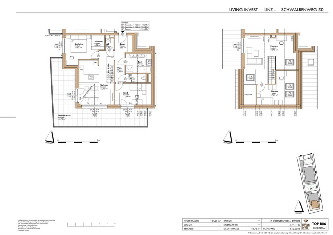 Penthouse-Maisonette in Linz-Pichling mit Seeblick und Balkon
