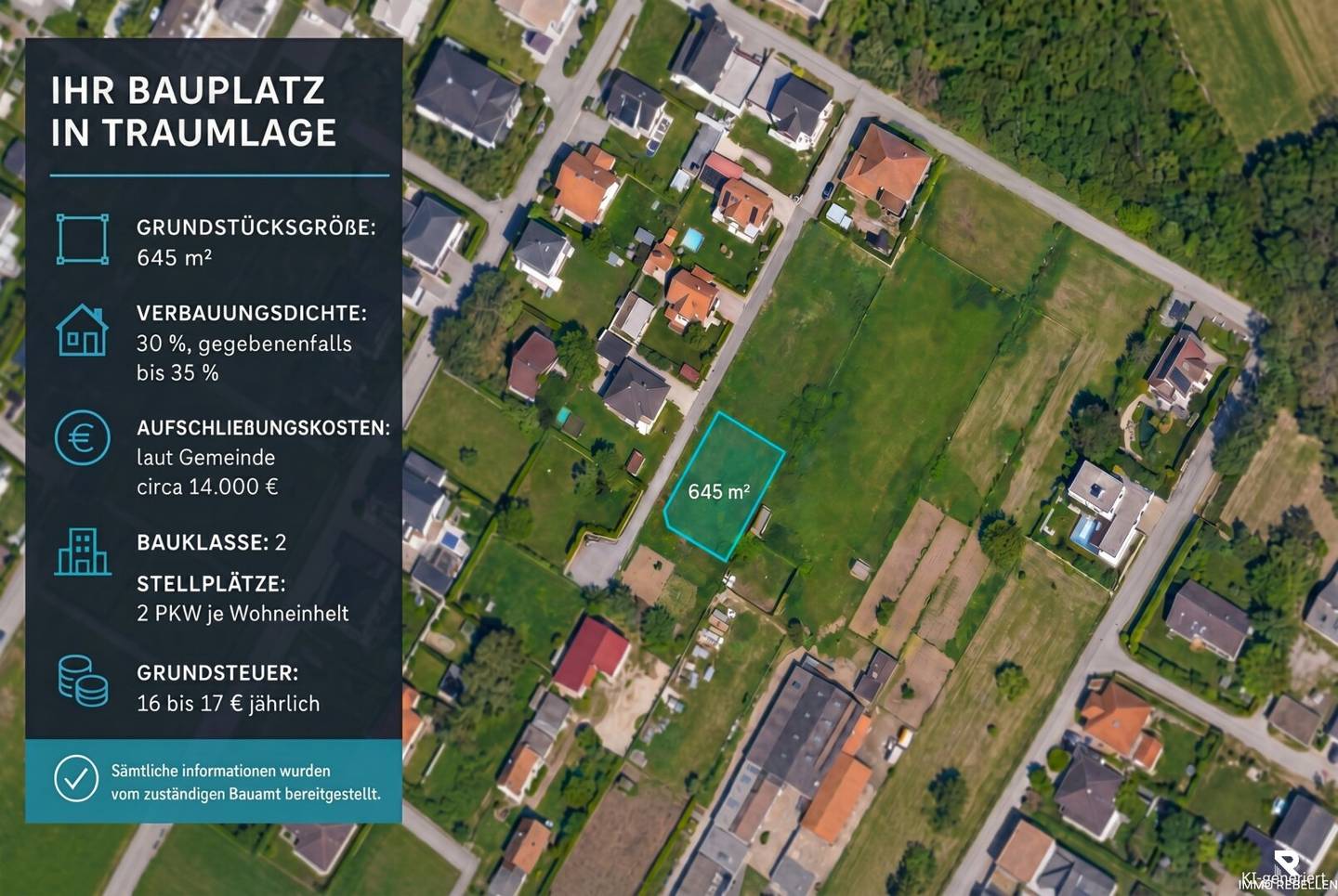 Grundstück in ruhiger Lage bei Wiener Neustadt, 645 m², ideal für Bau