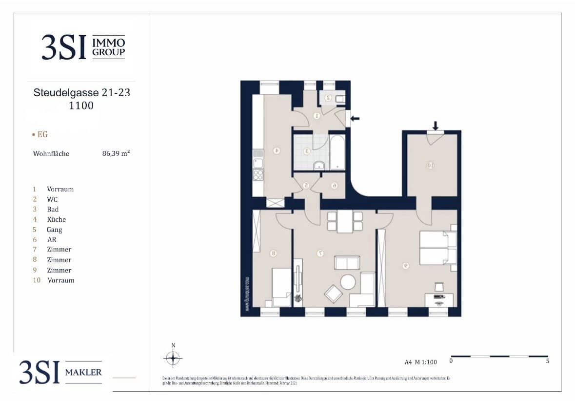 Ground floor apartment with two entrances in Sonnwendviertel