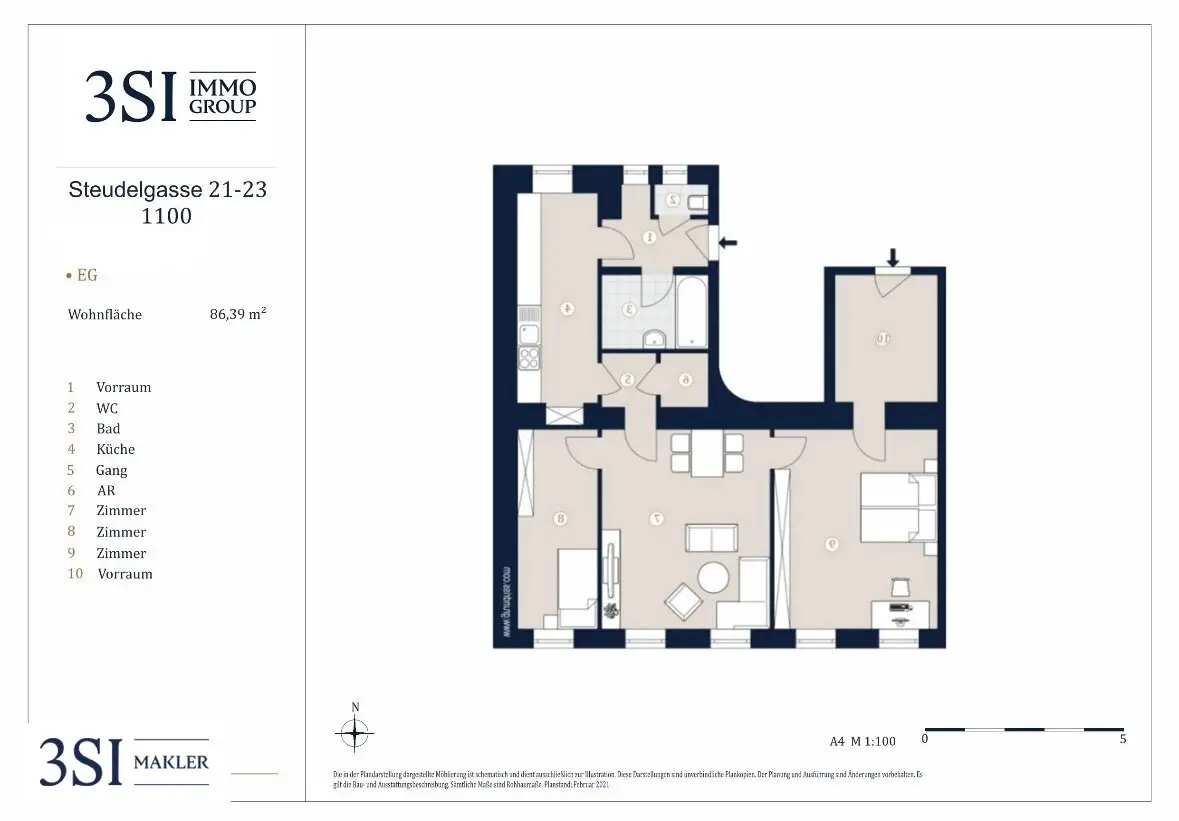 Ground floor apartment with two entrances in Sonnwendviertel