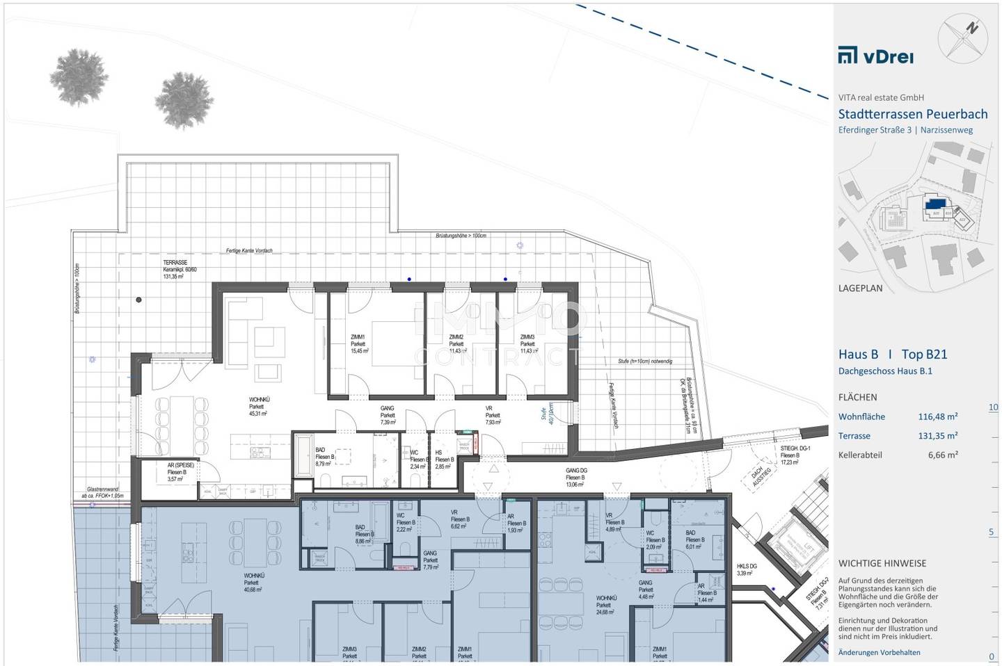 Dachgeschosswohnung Terrasse mit Aussicht