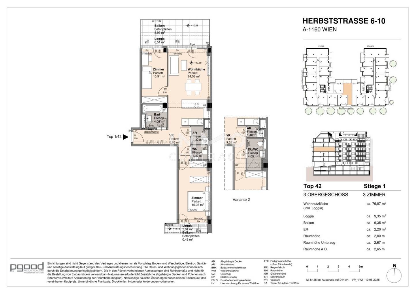 Wohnung mit Innenhof und Loggia in ruhiger Lage