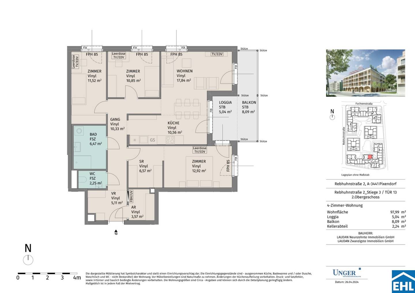 Wohnung Neubau Erstbezug mit offener Küche
