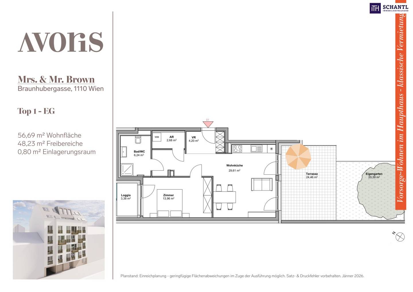 New build apartment with garden and terrace