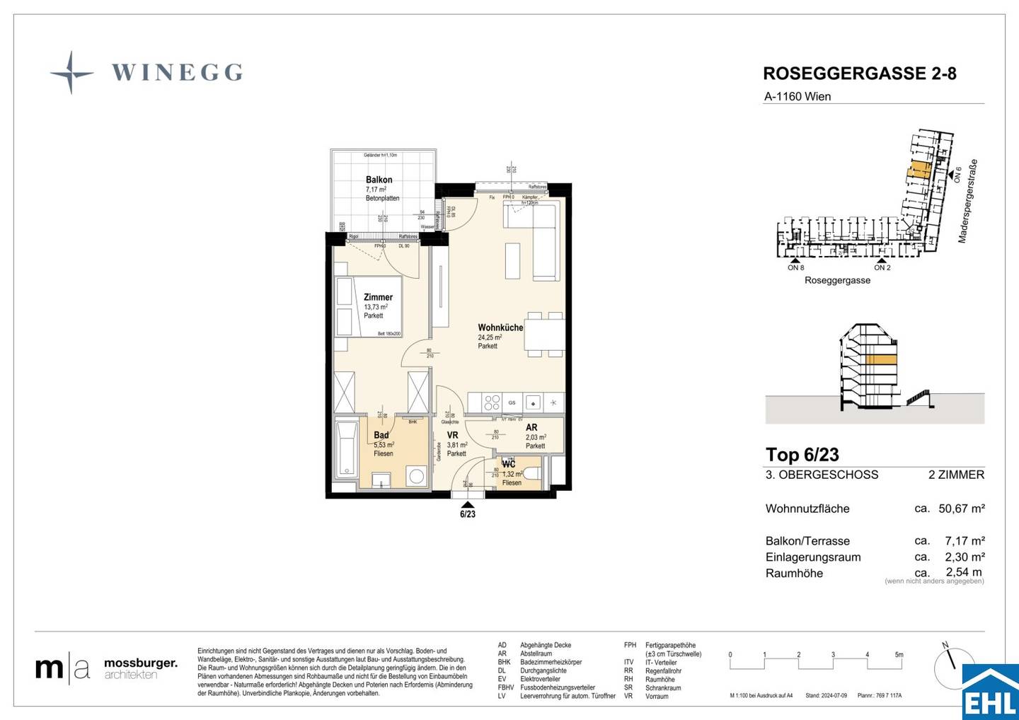 Apartment new build balcony Wilhelminenberg
