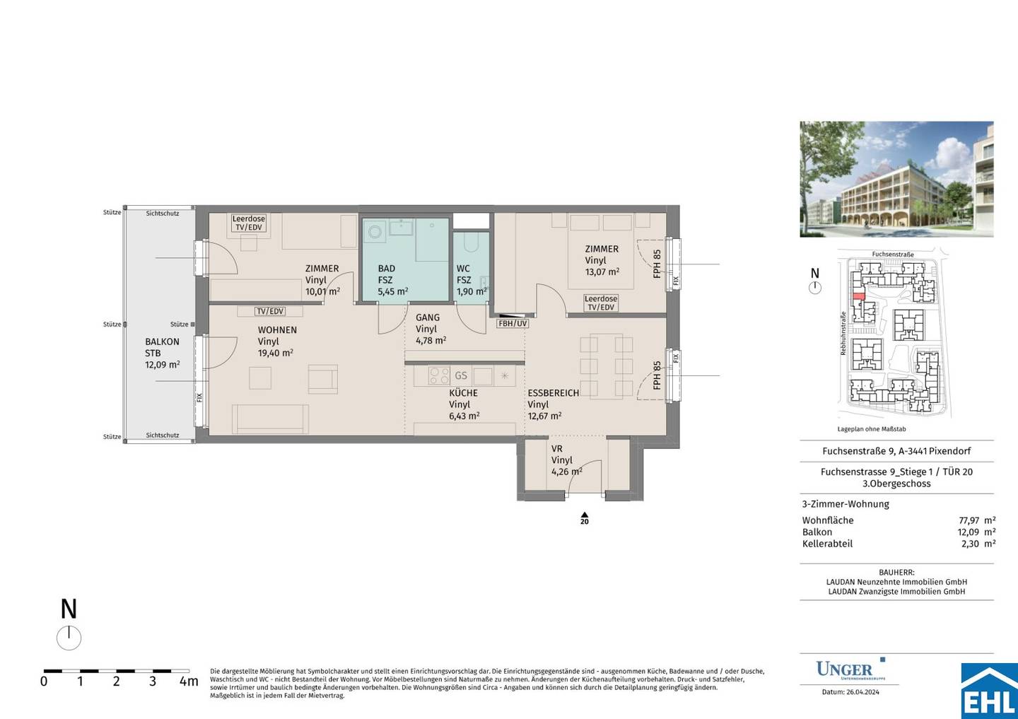 Wohnung New Build First Occupancy Balcony Tullnerfeld