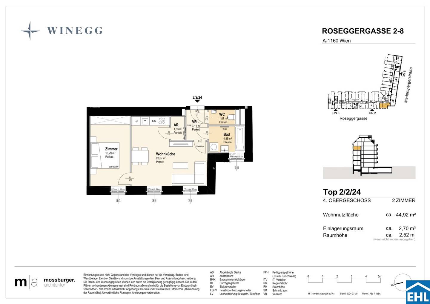 Apartment near Wilhelminenberg in quiet courtyard