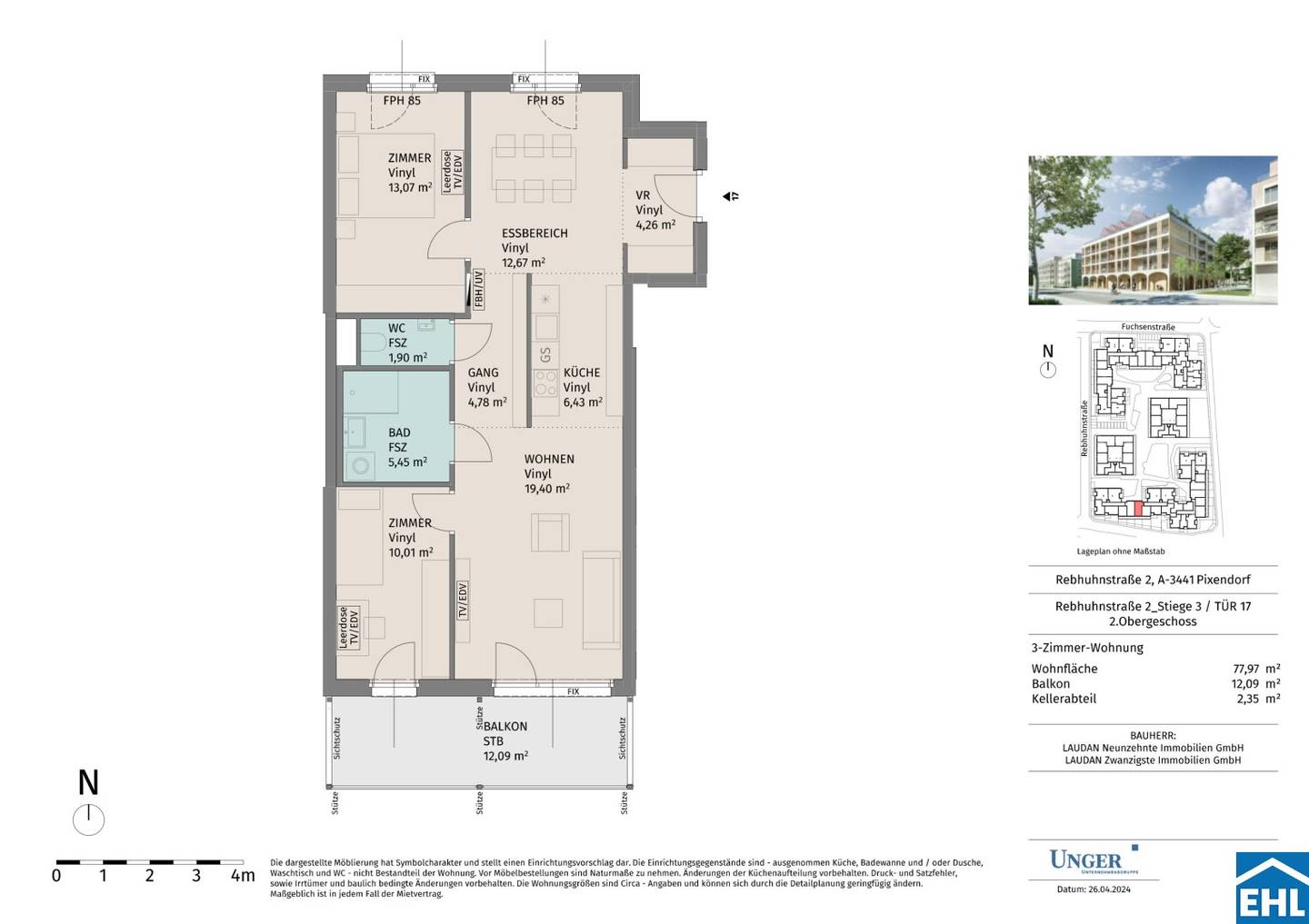 Wohnung im Grünen mit Balkon
