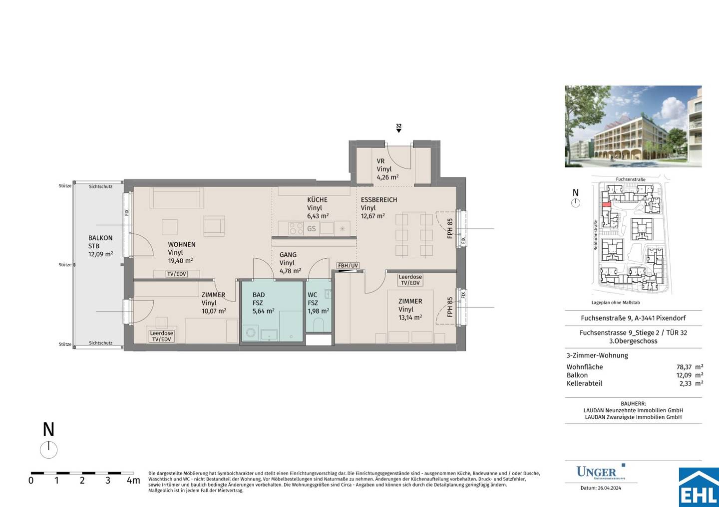 Brand new apartment with balcony