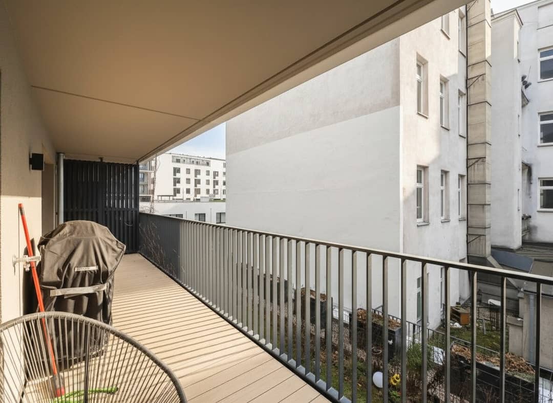 Apartment with balcony and modern fittings