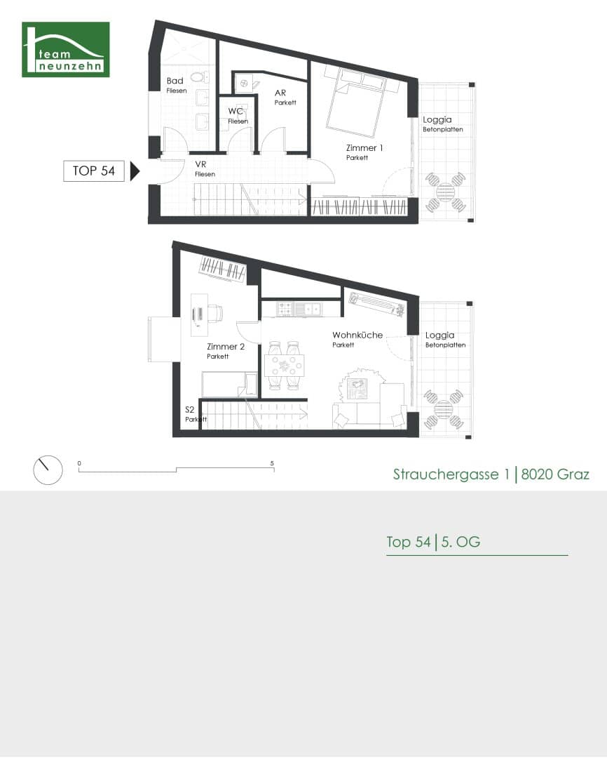 Wohnung nahe dem Volksgarten mit Loggia und Aufzug