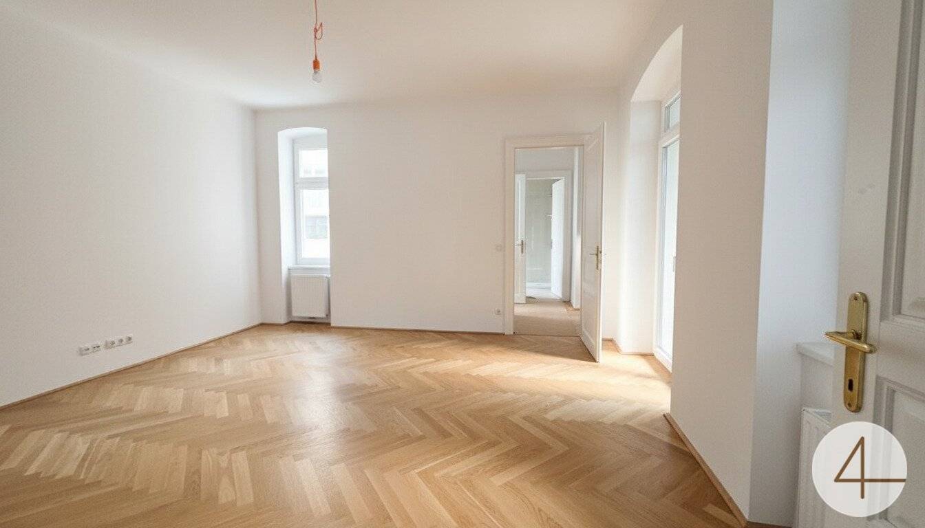 Old building apartment on first floor balcony