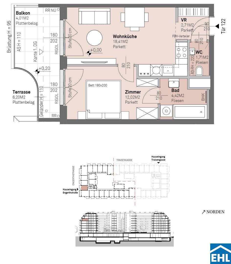 Between Danube and city life, Attractive investment apartments in Traisengasse