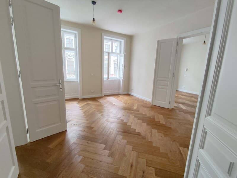 Renovated Altbau Apartment with City View and Herringbone Parquet