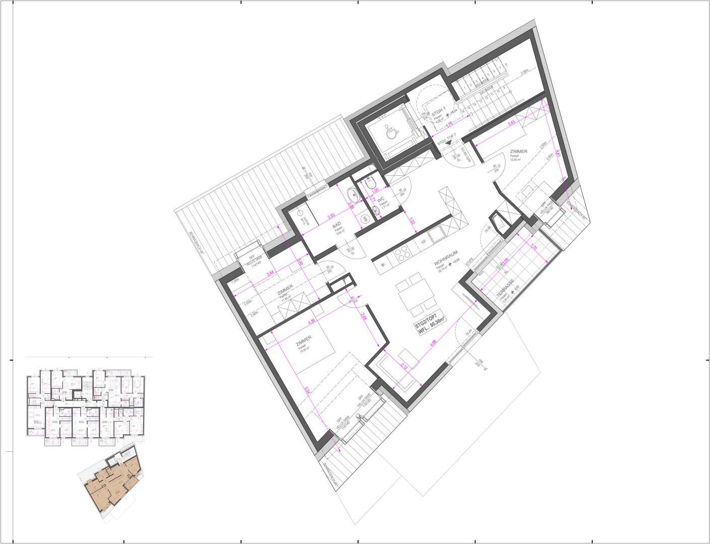 EHK 100 | 4 Zi Penthouse Wohnung mit Terrasse
