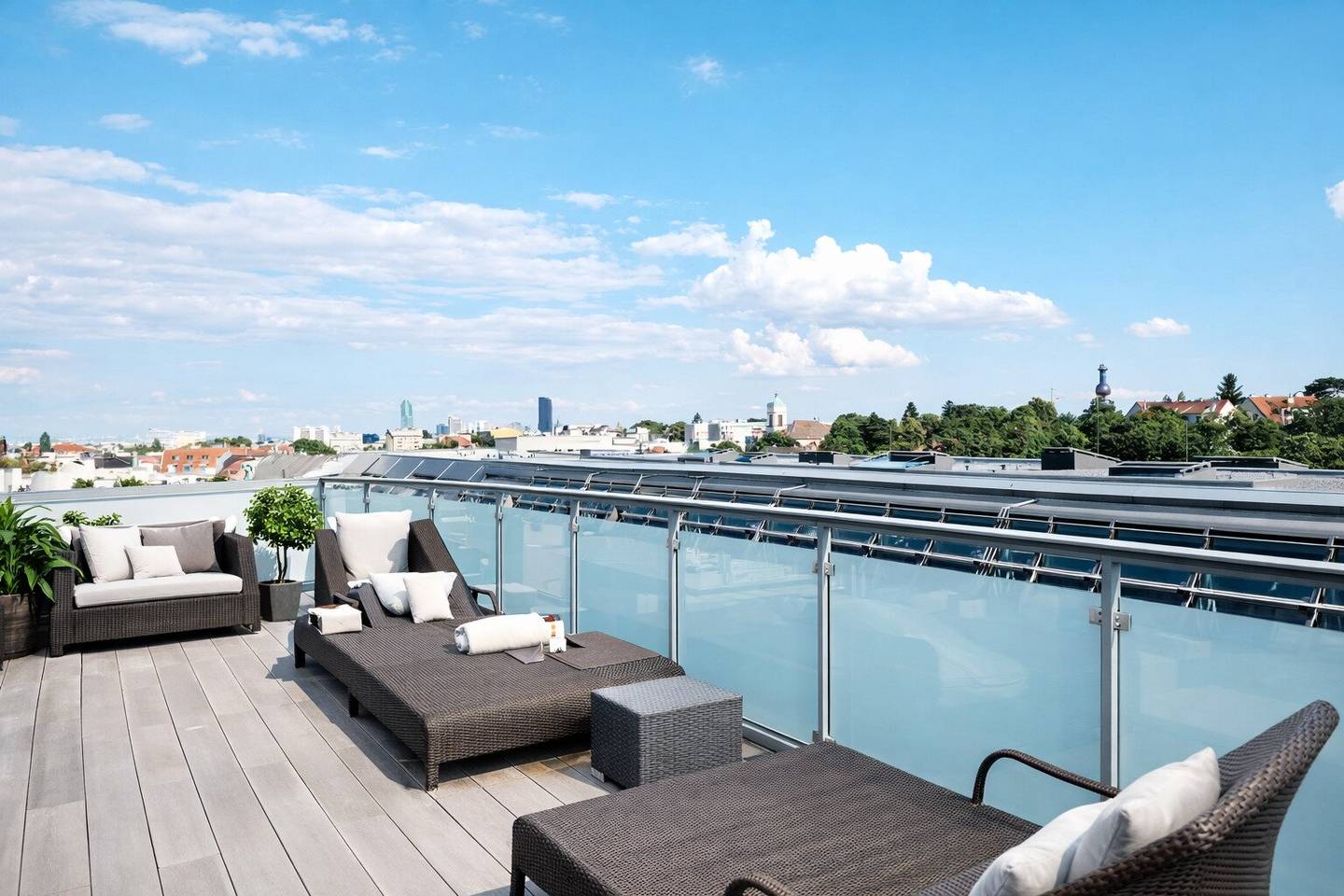 Rent Exclusive rooftop residence in the prime location of the 19th district luxurious living with a spectacular panoramic view over Vienna