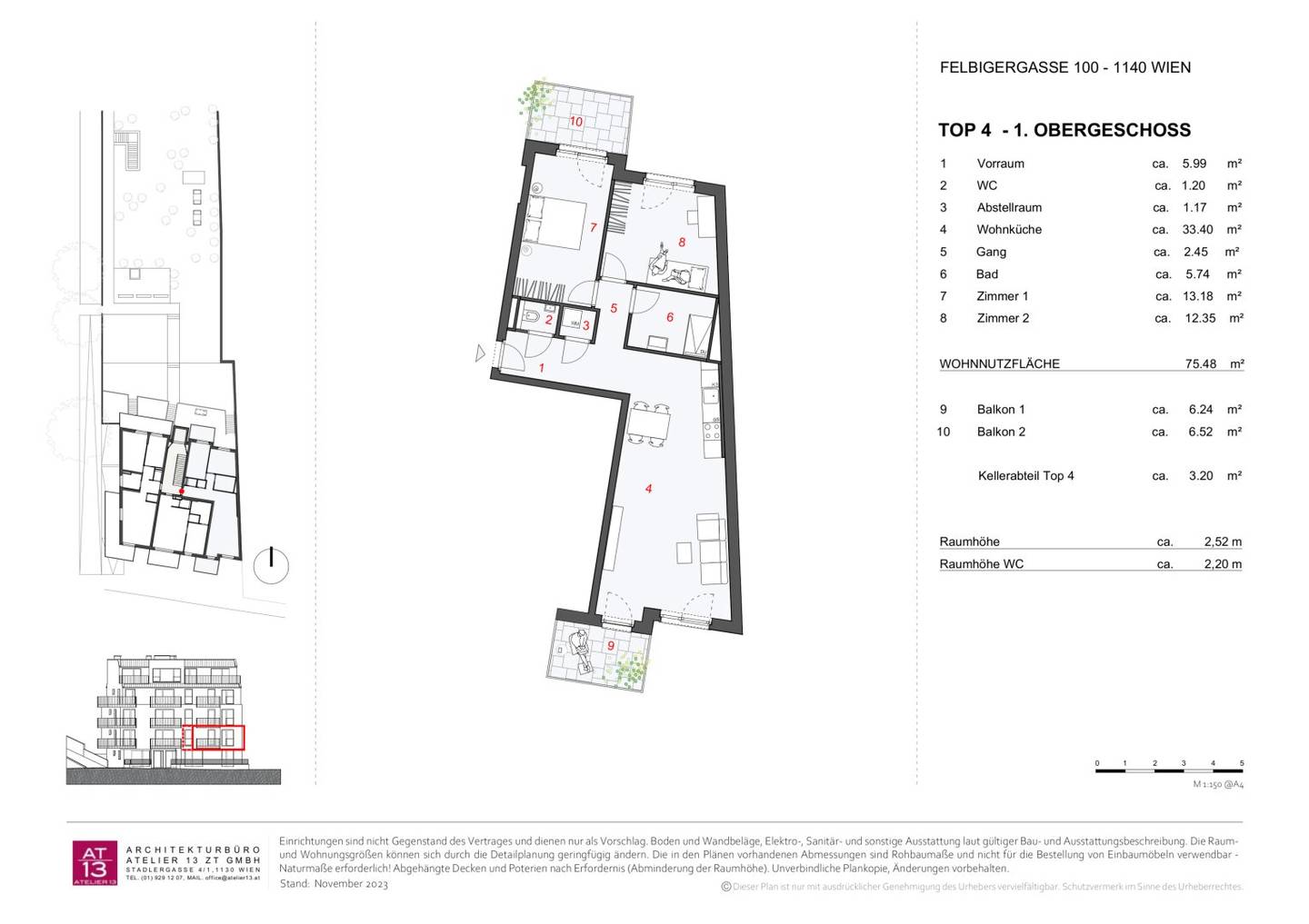 F100 | 3 ROOM APARTMENT with 2 BALCONIES | FIRST OCCUPANCY IN NEW BUILD 1140 VIENNA