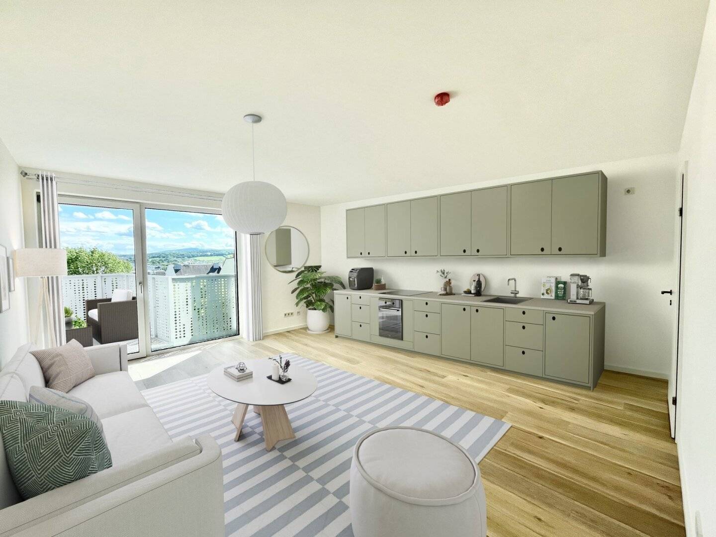 New Build Apartment with South Balcony Green Views