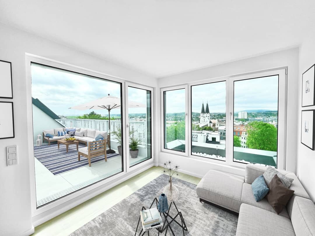 Dachgeschosswohnung Erstbezug mit Terrasse und Garten