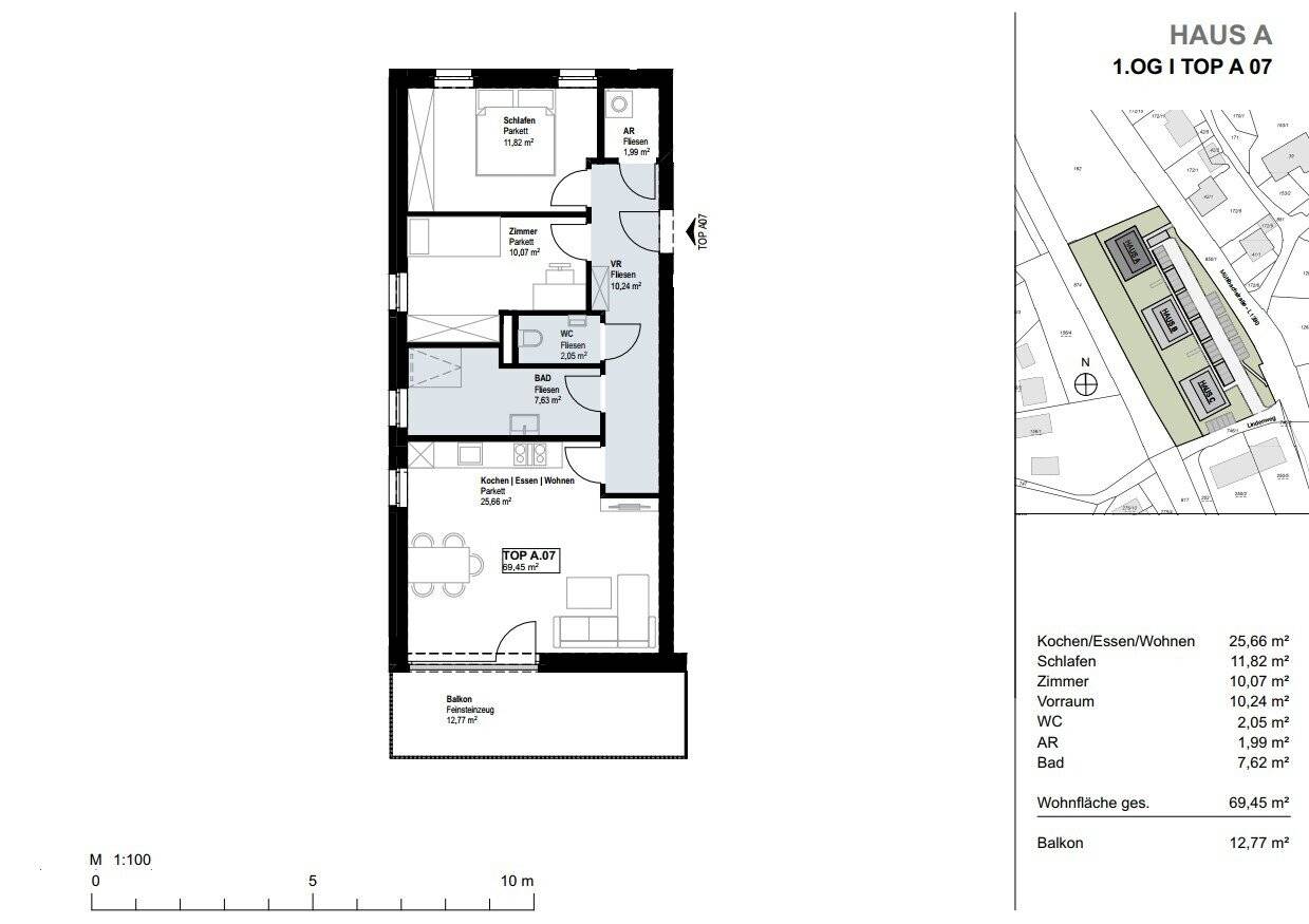 Wohnung Neubau am Mühlbach naturnah mit großzügigem Balkon