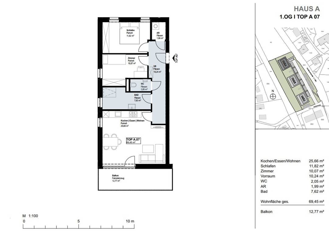 Wohnung Neubau am Mühlbach naturnah mit großzügigem Balkon