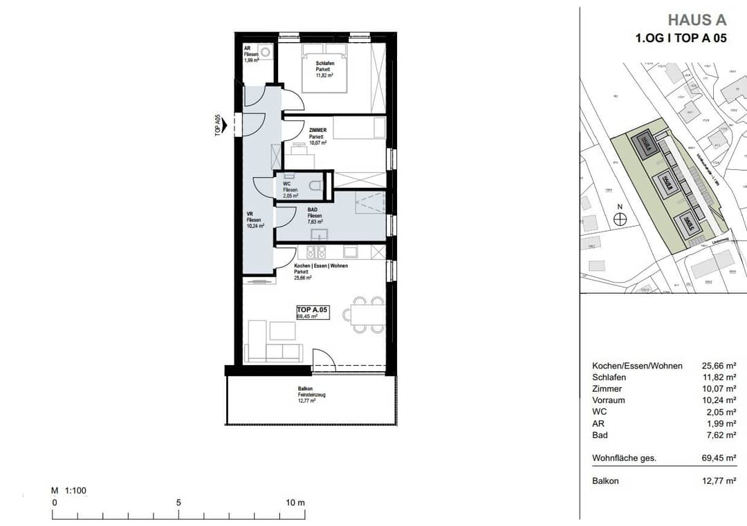 Apartment by Mühlbach with balcony and good fittings