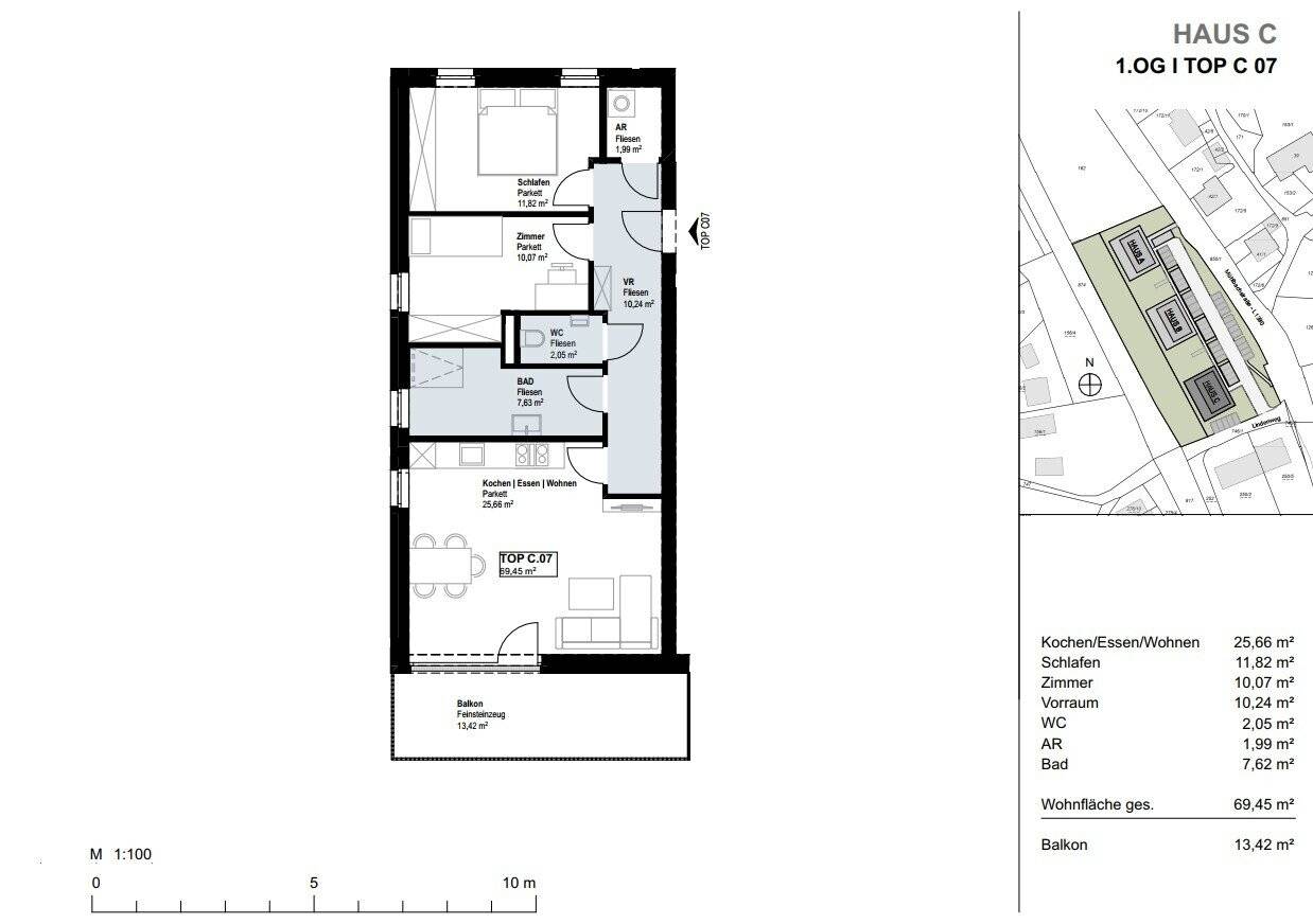 Wohnung with terrace in the new build at Mühlbach