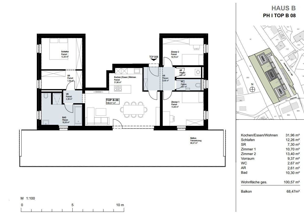 Penthouse with roof terrace by Mühlbach