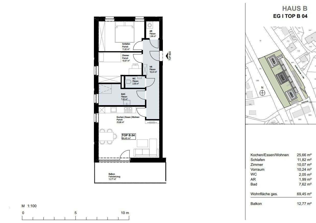 Apartment in a new build by Mühlbach with balcony
