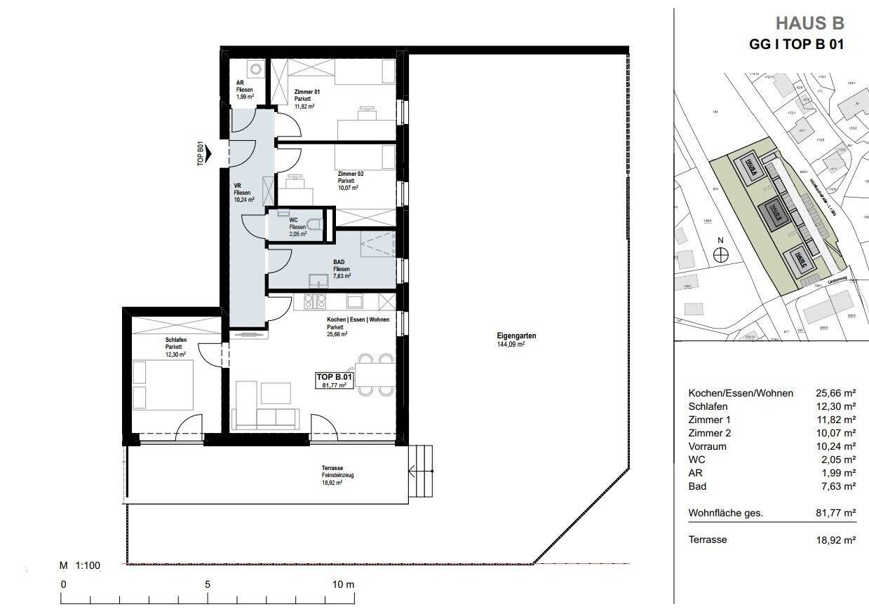 Apartment in a new build with generous garden