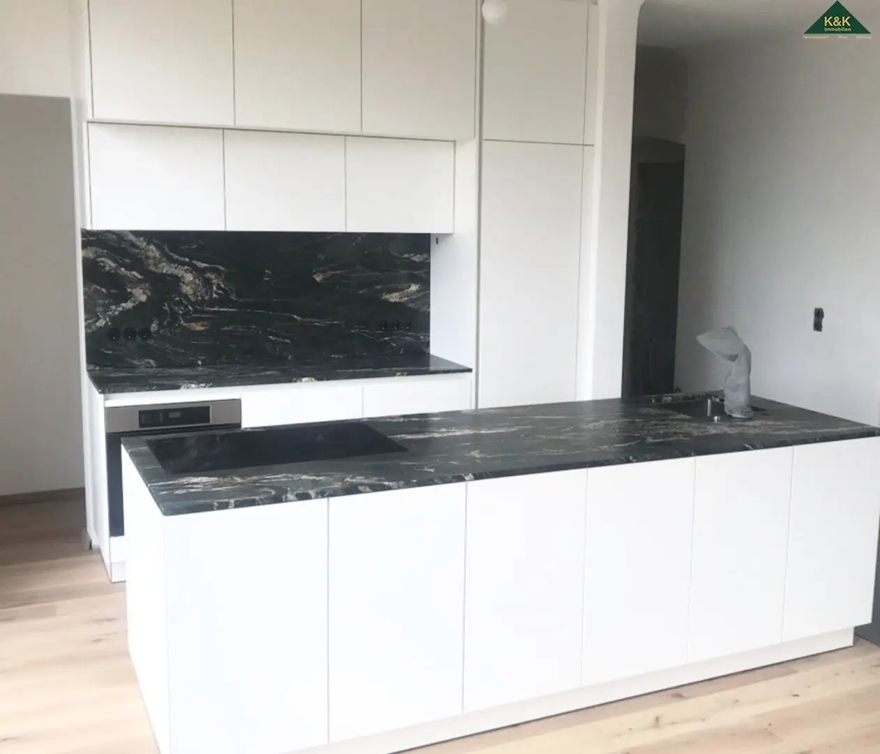 Newly built apartment terrace near subway