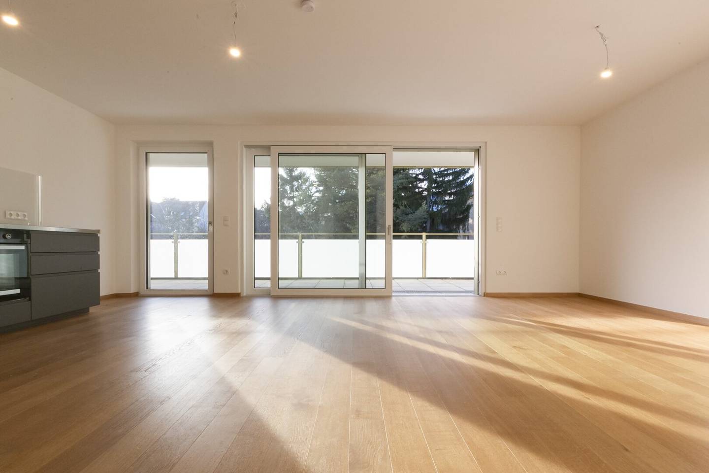 Gut aufgeteilte Praxisräumlichkeiten mit westseitigem Balkon, Eigengarten und PKW-Stellplatz