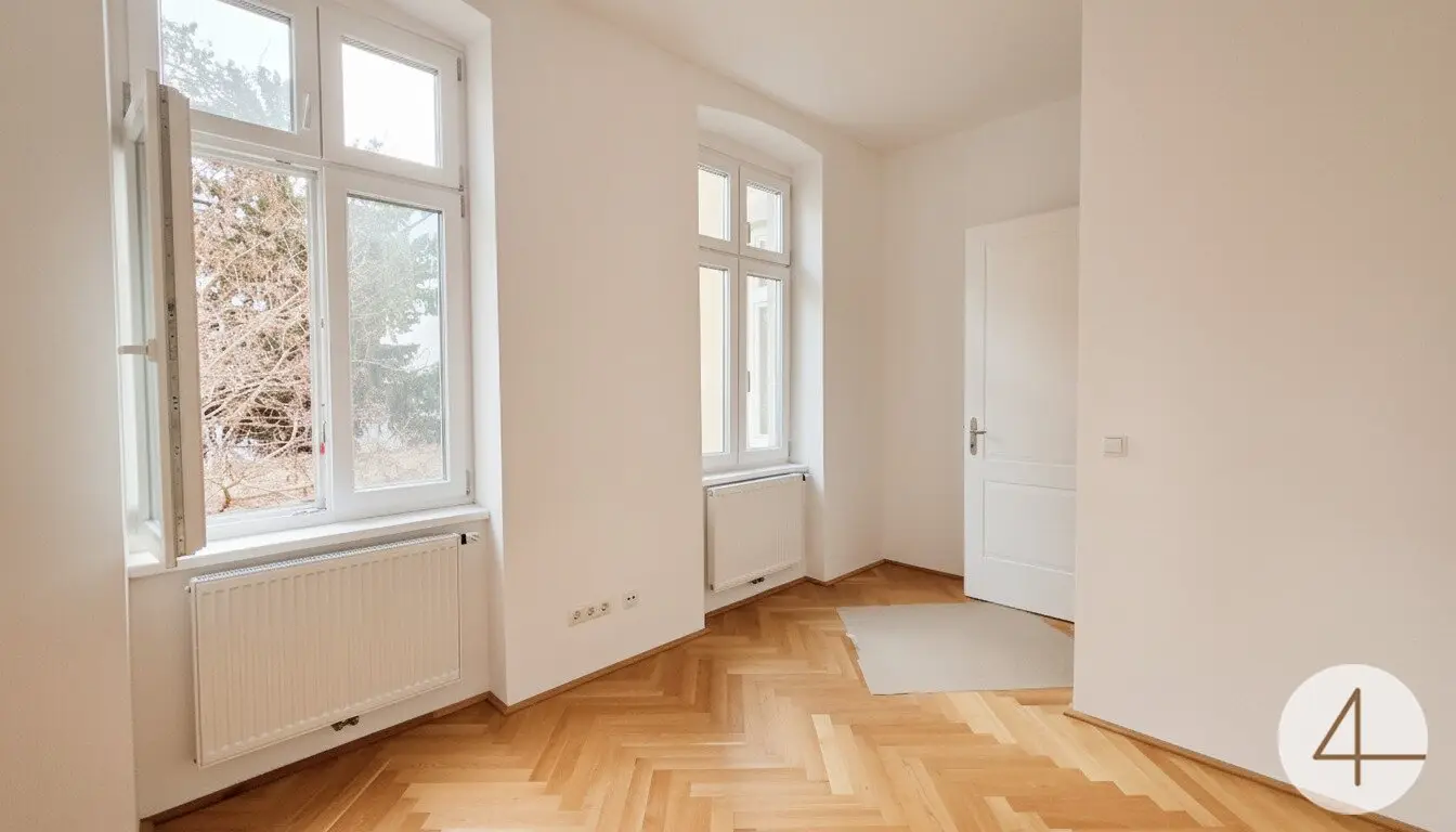 Apartment herringbone floors balcony Laaer Wald