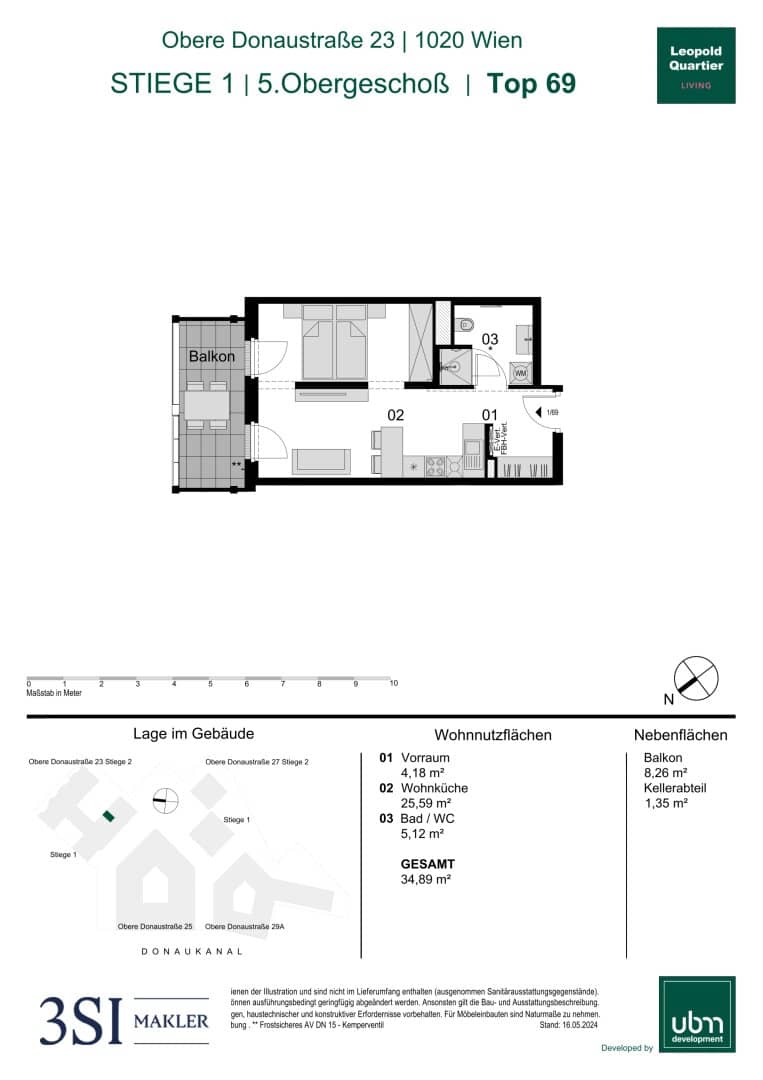 Newly built apartment with balcony in Vienna
