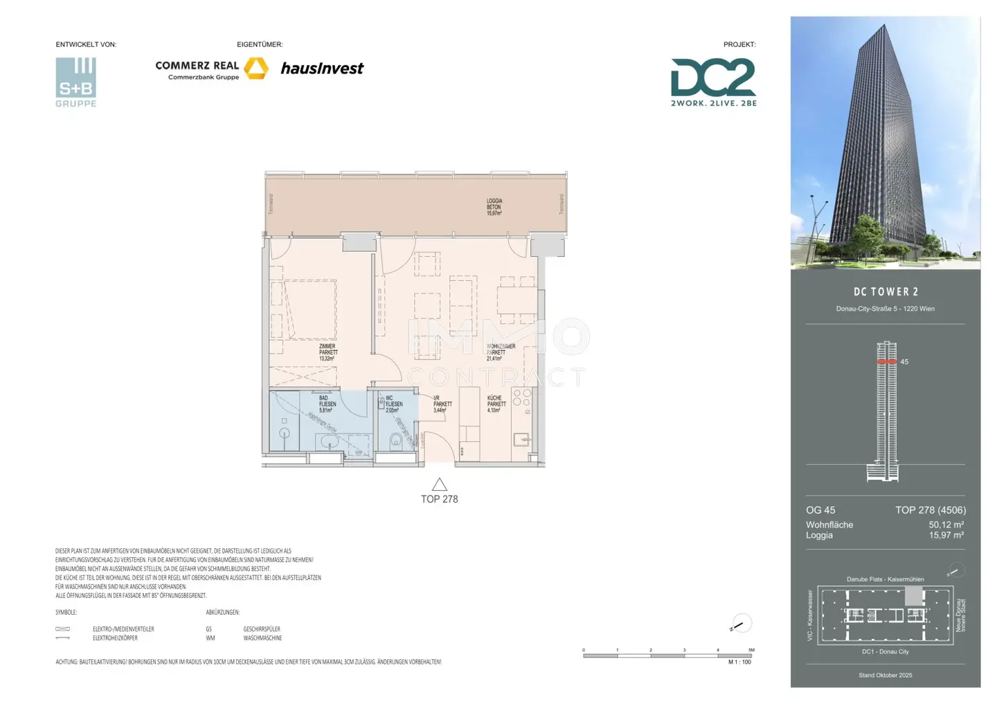 Skyline & Water View – Stylish 2-Room Loggia Apartment in DC2 Tower