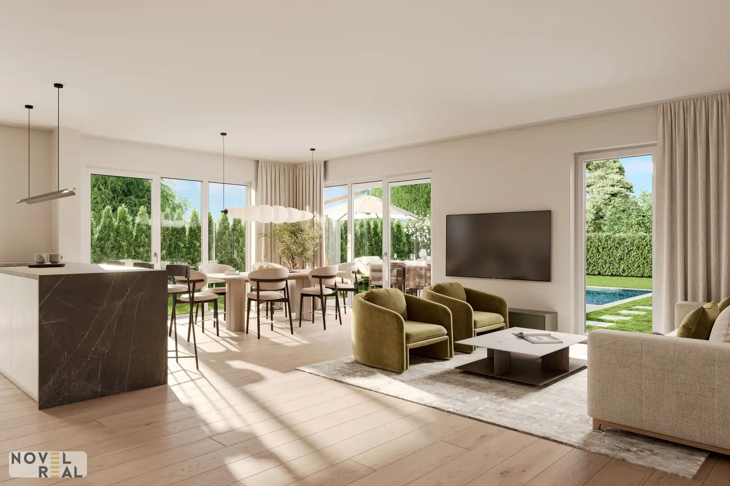 Moderne Gartenvilla Magnolia in Wien Donaustadt mit Garten und Terrasse