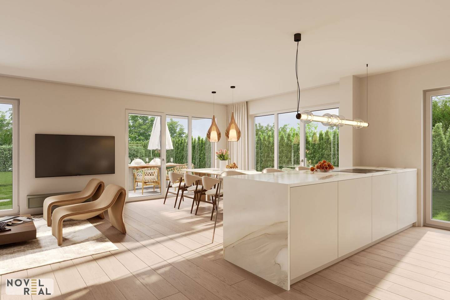 Modern Garden Villa Magnolia in Vienna Donaustadt with Garden and Terrace