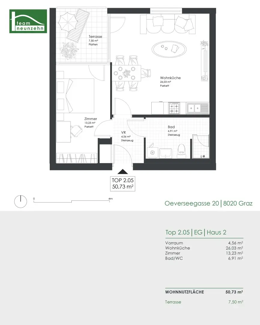 Ground floor apartment in Oeverseepark with terrace