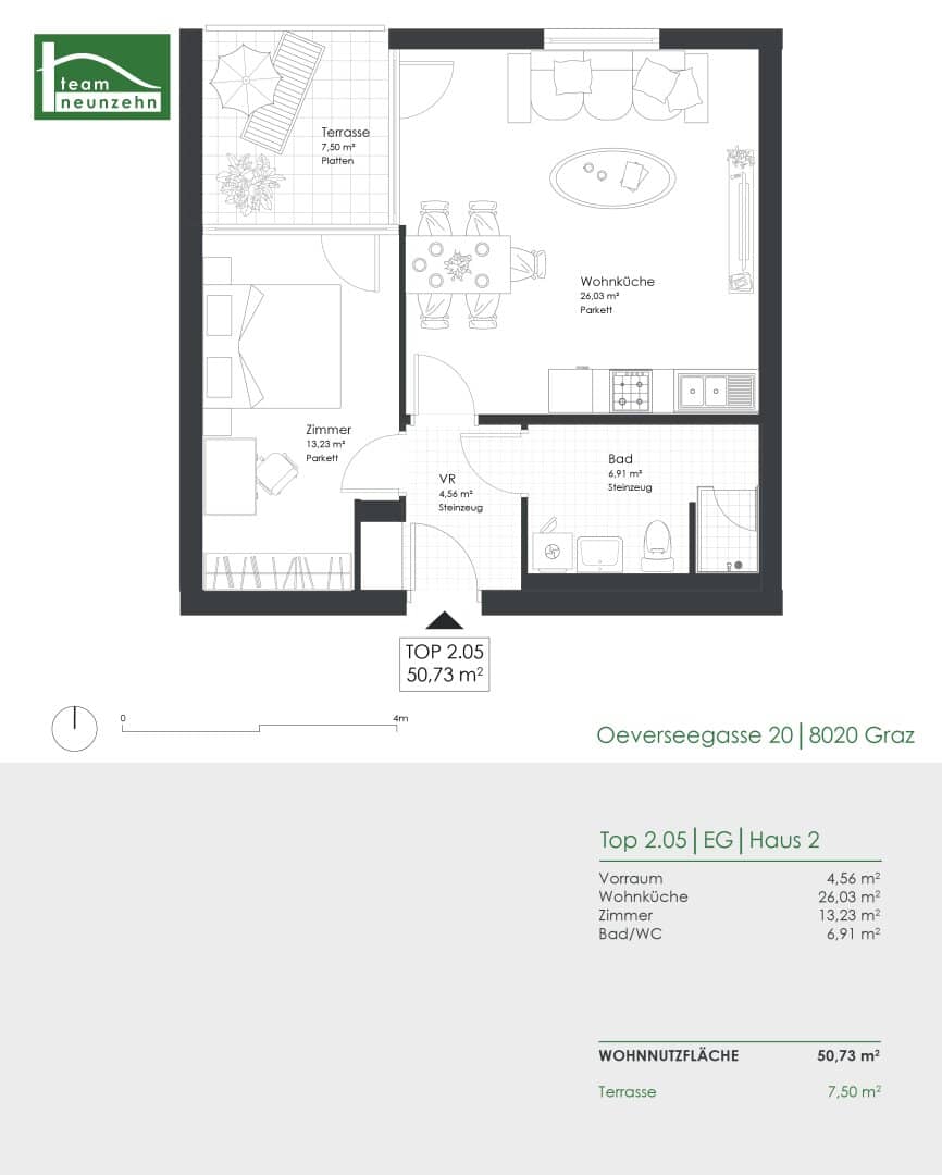 Erdgeschosswohnung Terrasse Citypark Oeverseepark