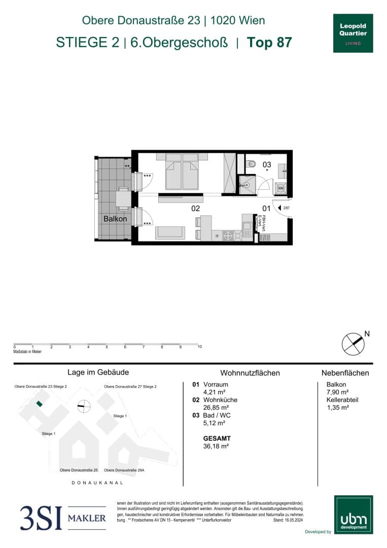 Wohnung Erstbezug Südwestbalkon Karmeliterviertel