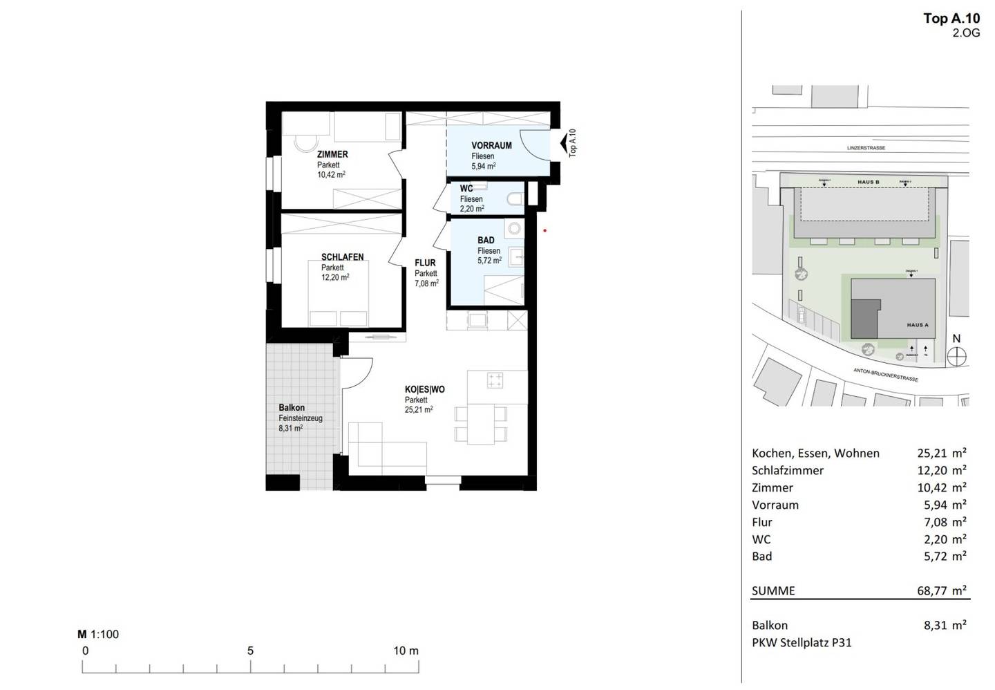 New build apartment with balcony first occupancy