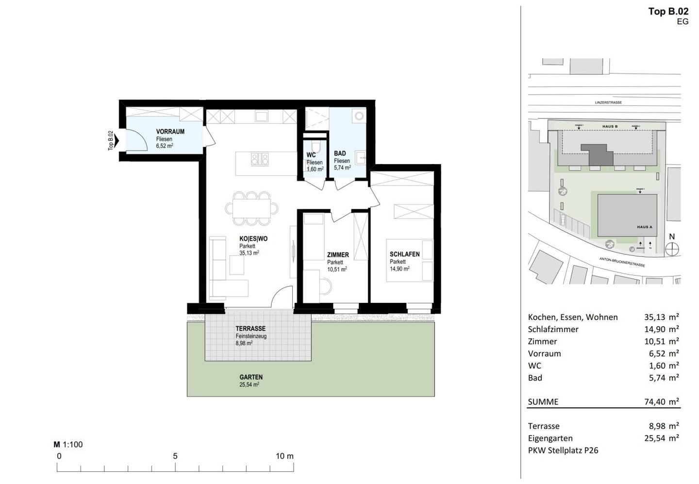 Apartment with own garden in a new build