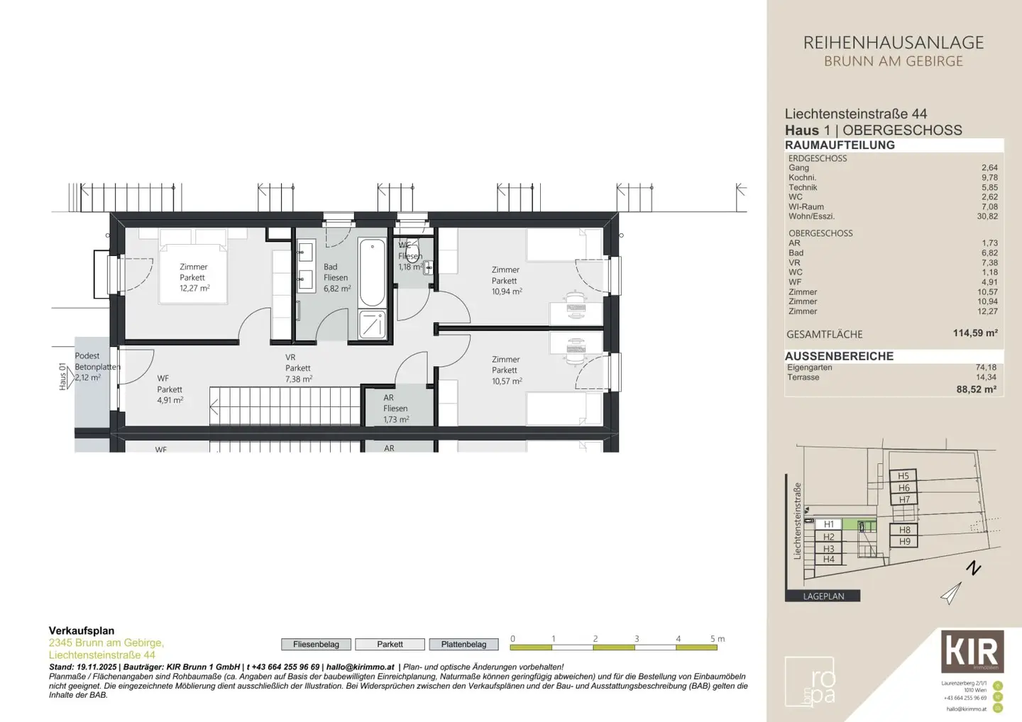 Brunn am Gebirge: 9 exklusive Reihenhäuser mit PV+Speicher, Garten und 2 Stellplätzen